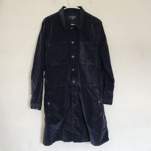 Lucky Brand Long Sleeve Button Up Black Workwear Velvet Dress size XL